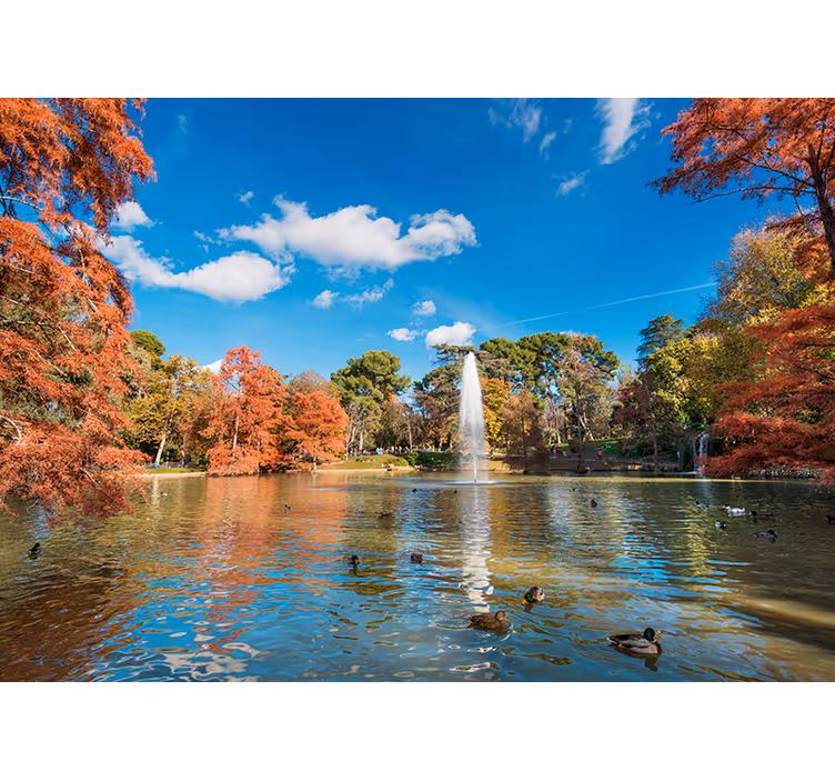 Murais de Parede Parque do retiro no outono - TenStickers