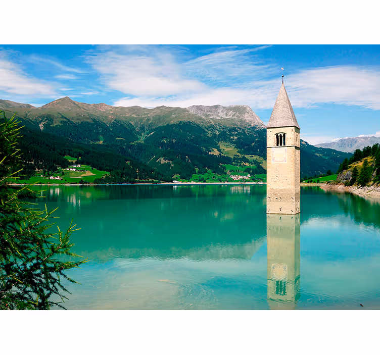 Fotomurais de paisagens Curon venosta paisagem - TenStickers