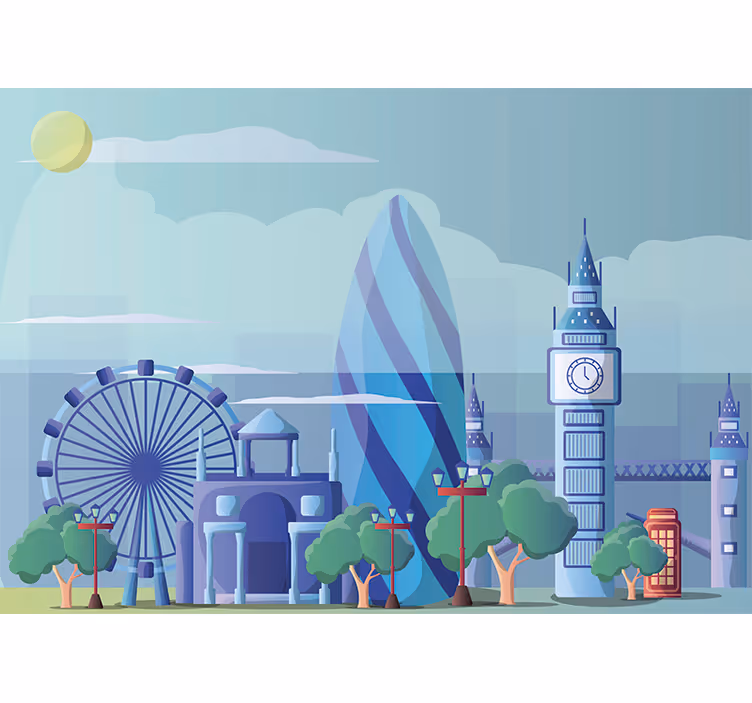 Fotomural infantil londres azul - TenStickers