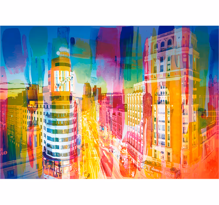 Mural de parede decorativo Madrid às cores - TenStickers