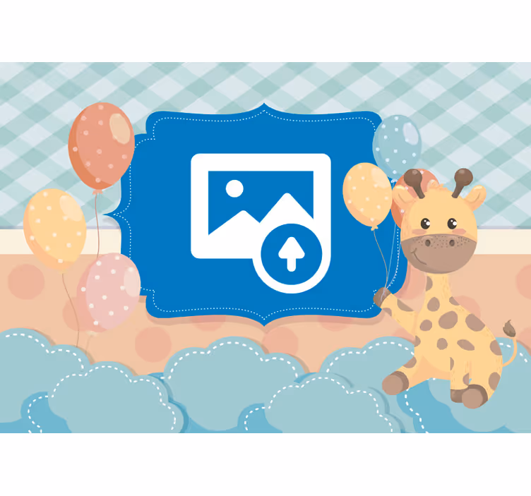 Fotomural personalizável recém-nascido com girafa - TenStickers