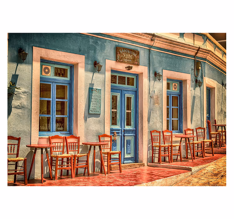 Fotomurais cidades e países cena de rua do café - TenStickers