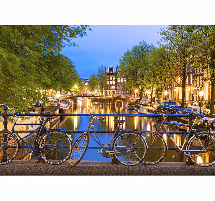 Mural de parede decorativo de canal de Amsterdão - TenStickers