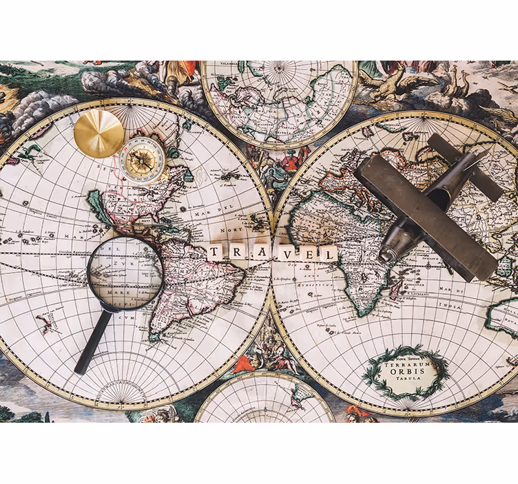 Mural de parede decorativo vintage mapamundo - TenStickers