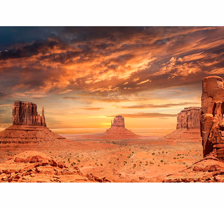 Mural de parede de natureza montanhas no deserto - TenStickers