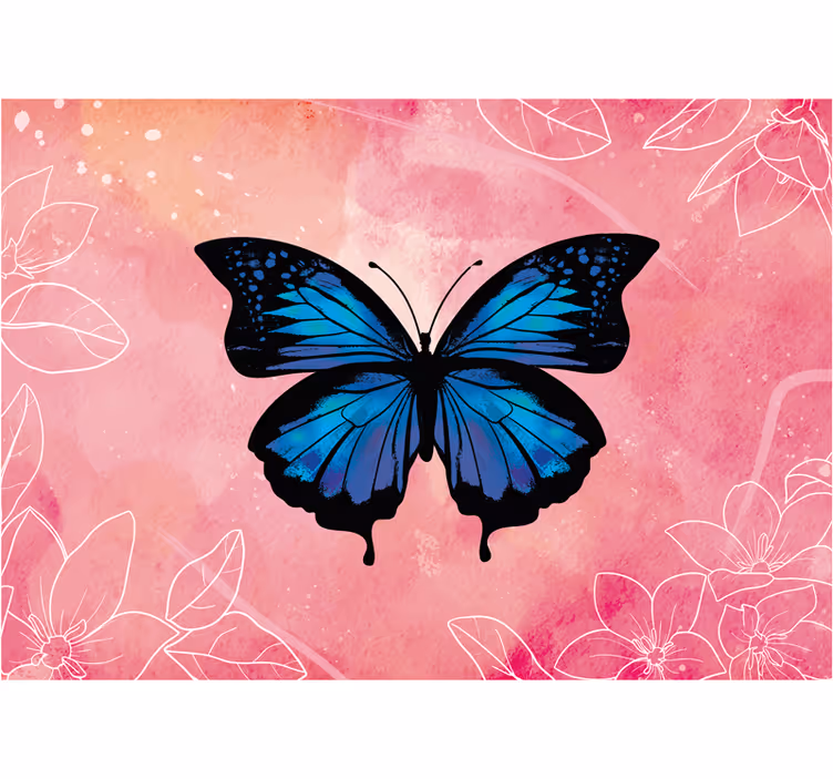 Fotomurais flores elegância floral borboleta - TenStickers