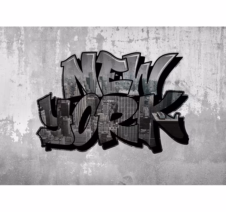 Fotomurais cidades e países Graffiti com vista da cidade - TenStickers