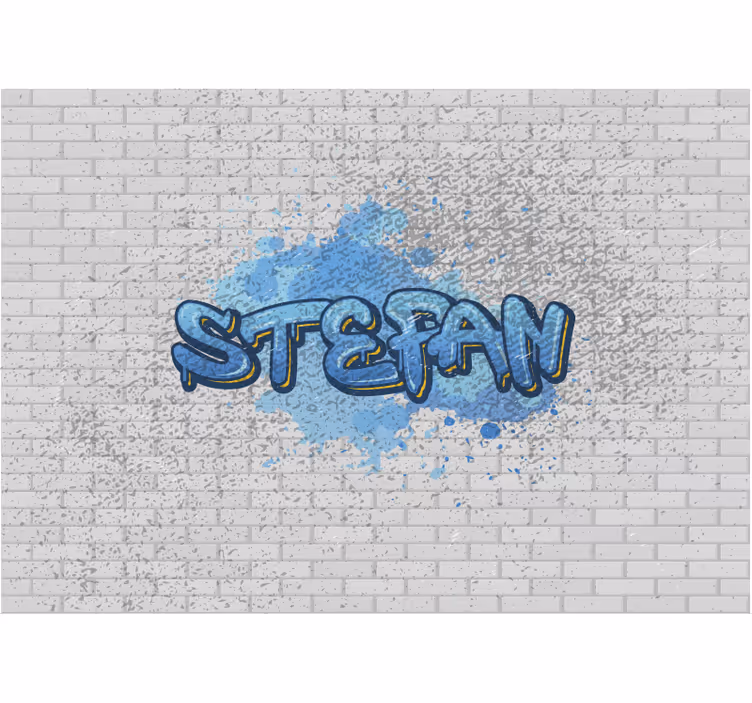 fotomural de parede personalizado com graffiti azul - TenStickers
