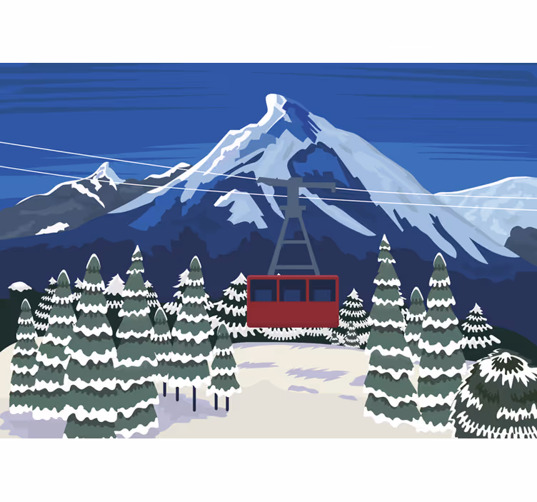 Murais de Parede Neve paisagem suíça - TenStickers