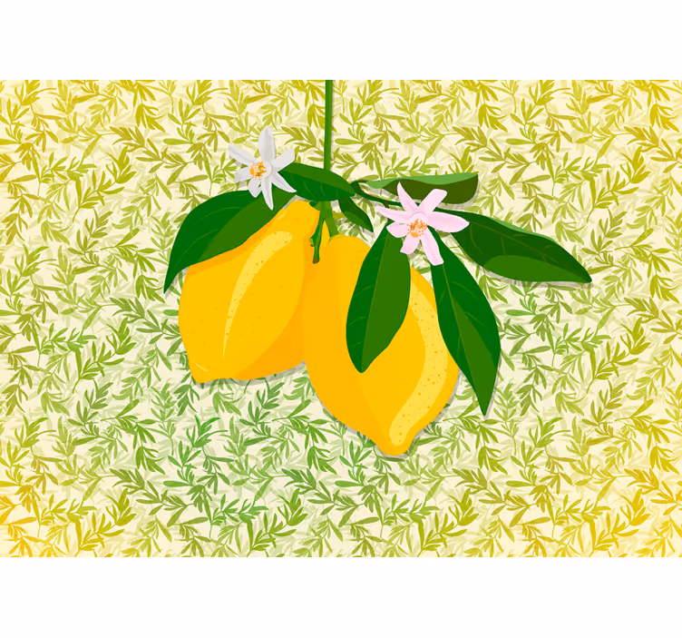 Fotomurais flores flores de ramos de limão - TenStickers
