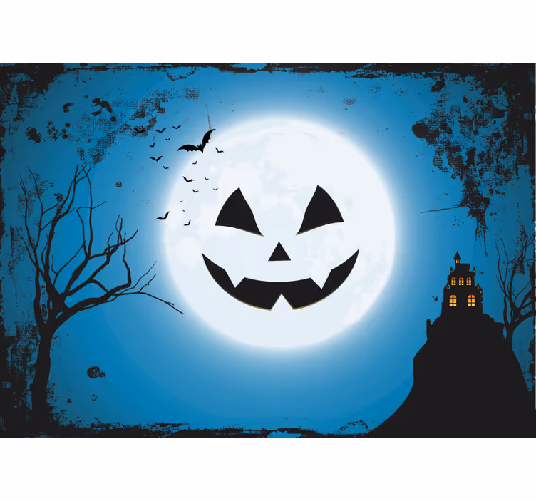 Mural de parede halloween sorriso assustador de abóbora - TenStickers