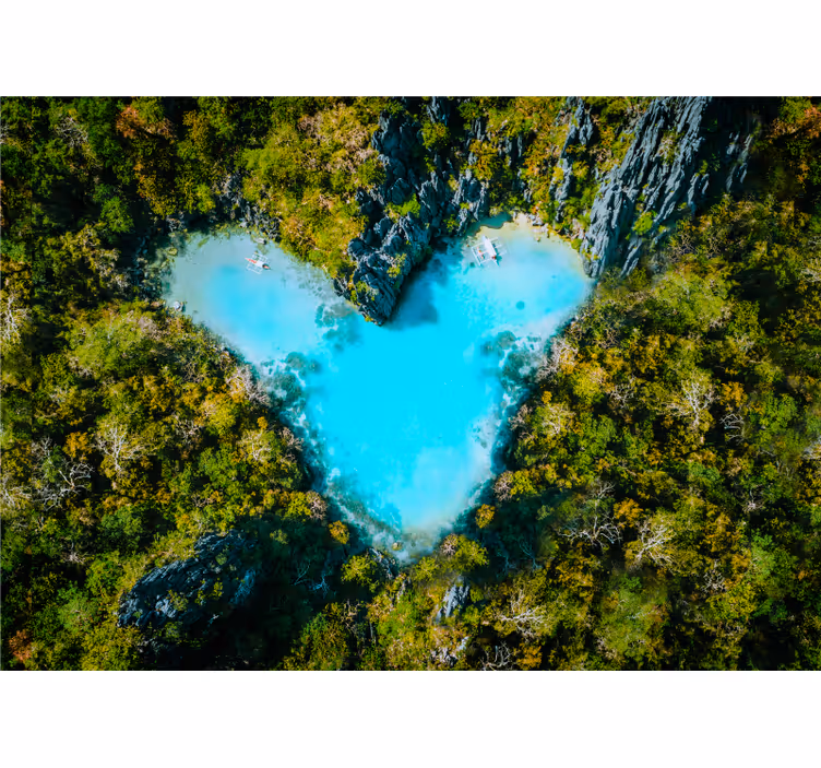 Mural de parede amor lagoa em forma de coração - TenStickers