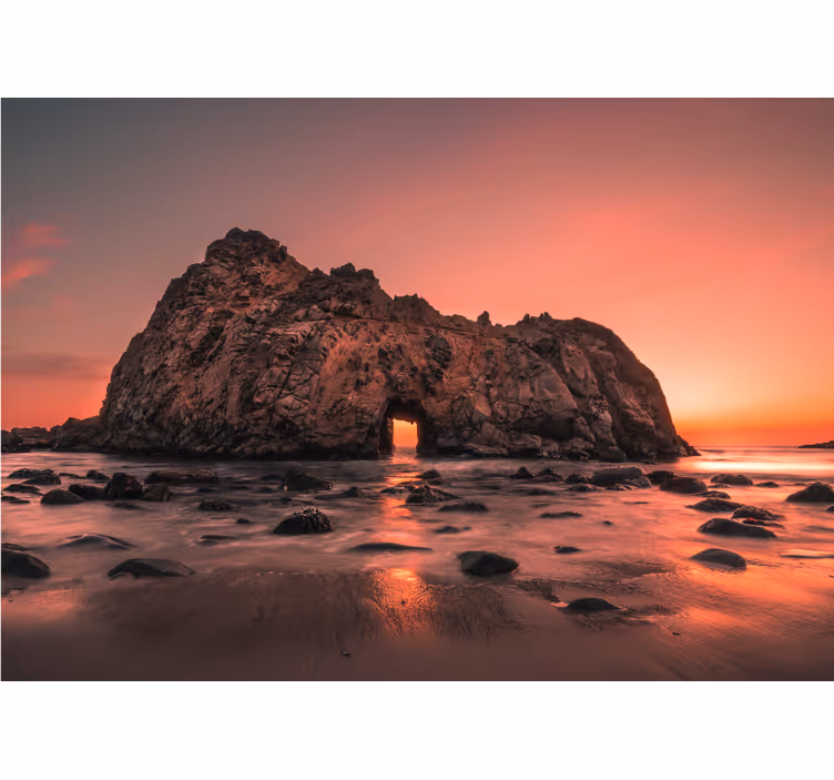 Fotomurais de paisagens pôr do sol na costa rochosa - TenStickers