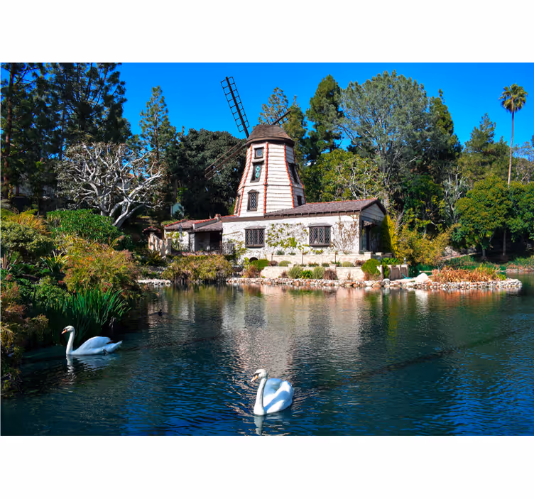 Fotomurais de paisagens retiro encantador em moinho de vento - TenStickers
