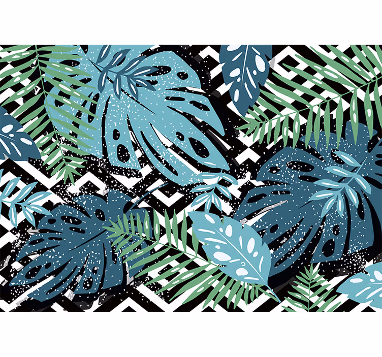 Mural de parede natureza elementos de folhas tropicais - TenStickers