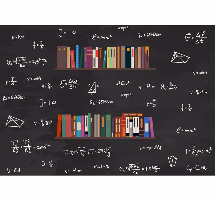 Mural de parede com frases coleção de livros de matemática - TenStickers