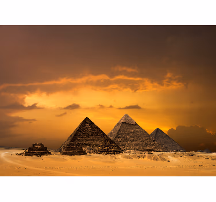 Fotomurais cidades e países pirâmides do egito ao pôr do sol - TenStickers