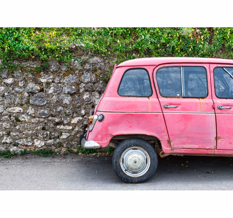 Mural de parede veículos carro rosa vintage - TenStickers