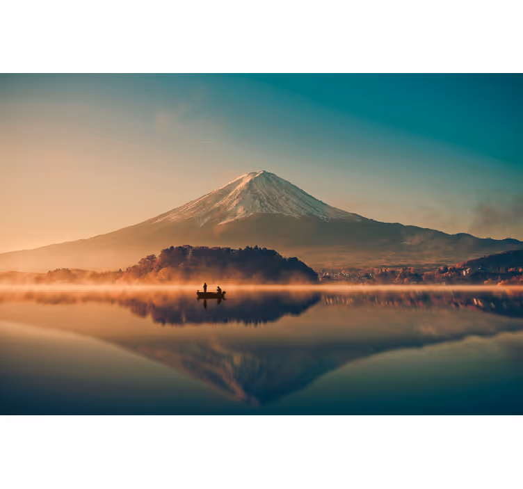 Fotomurais de paisagens reflexo do monte fuji - TenStickers