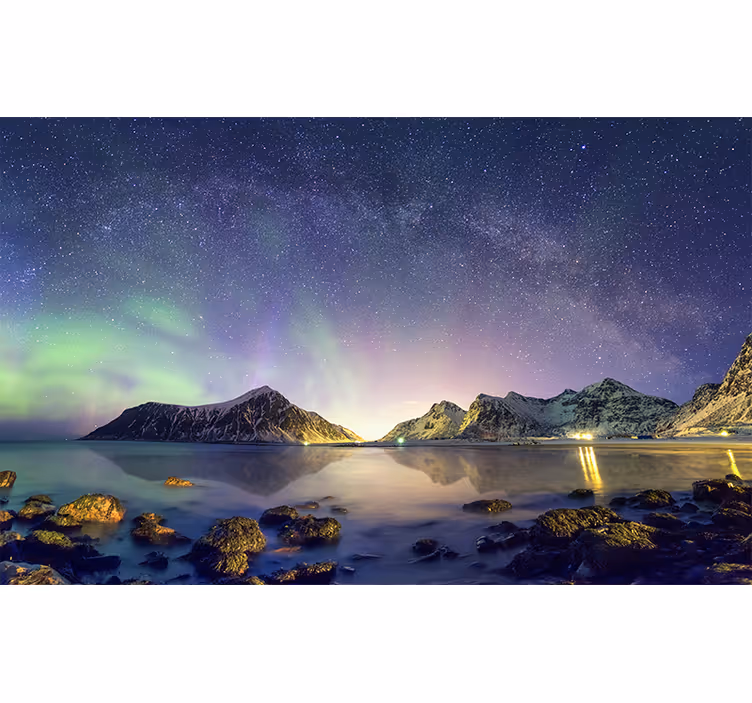 Fotomurais de paisagens exibição da aurora boreal - TenStickers