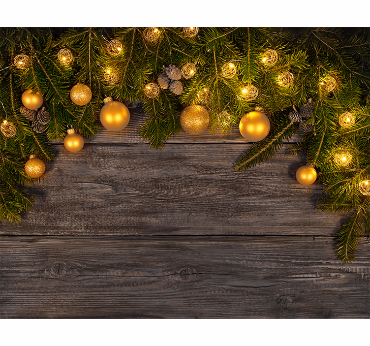 Mural de parede Natal elegância dourada para férias - TenStickers