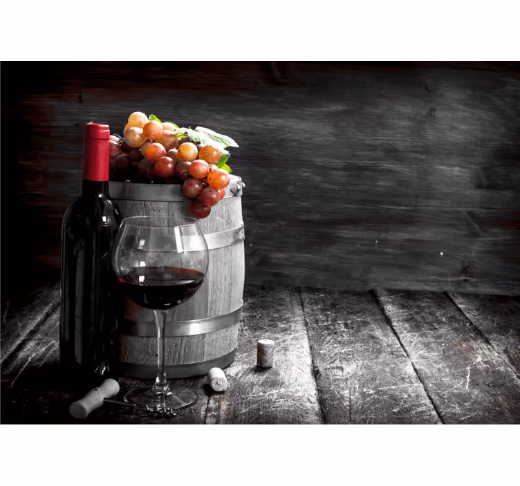 Mural de parede vinho e uvas - TenStickers