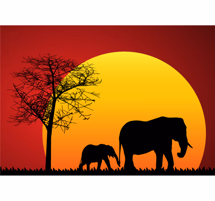Fotomurais de paisagens Pôr do sol da savana - TenStickers