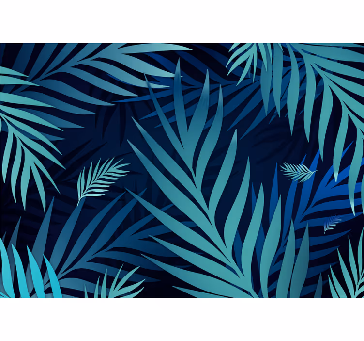 Mural de parede natureza com motivo de folhas exóticas - TenStickers