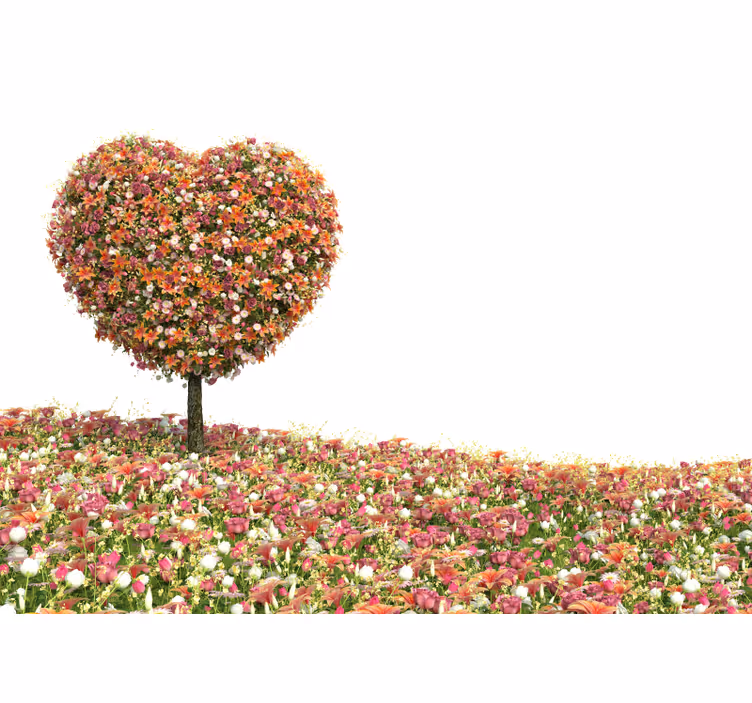 Fotomurais flores árvore floral em forma de coração - TenStickers