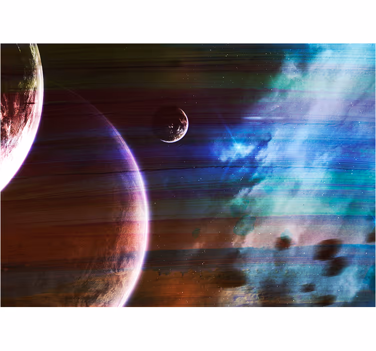 Mural de parede espaço cena planetária cósmica - TenStickers