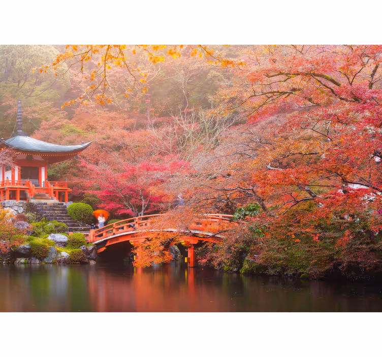 Fotomurais de paisagens pavilhão de jardim tranquilo - TenStickers