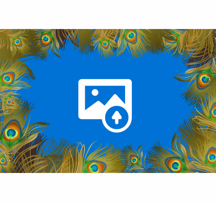 Mural de parede padrões e texturas cercado de penas de pavão - TenStickers