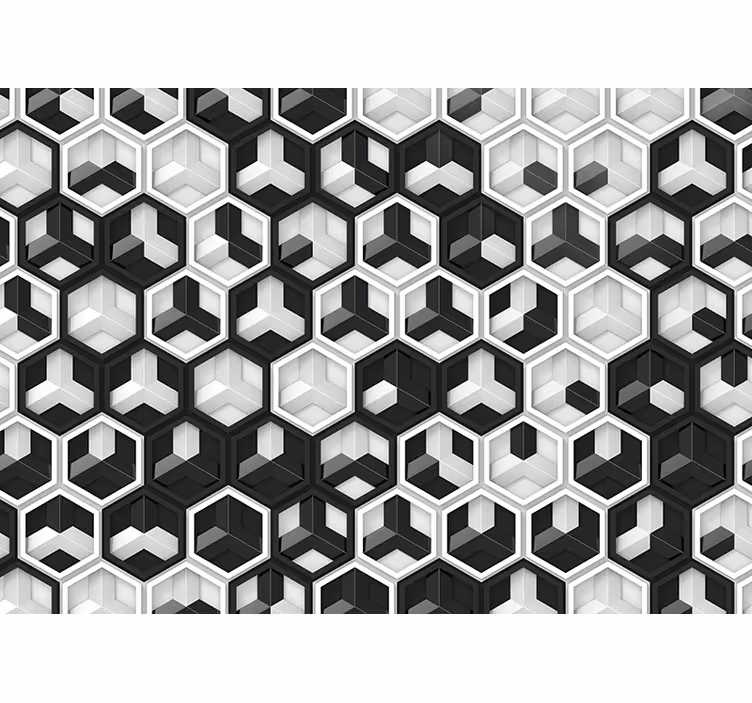 Mural de parede abstrato padrão hexagonal geométrico - TenStickers