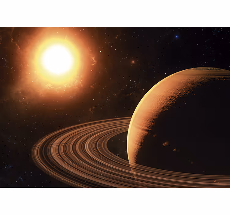 Murais de Parede 3D Espaço sideral 3d e saturno - TenStickers