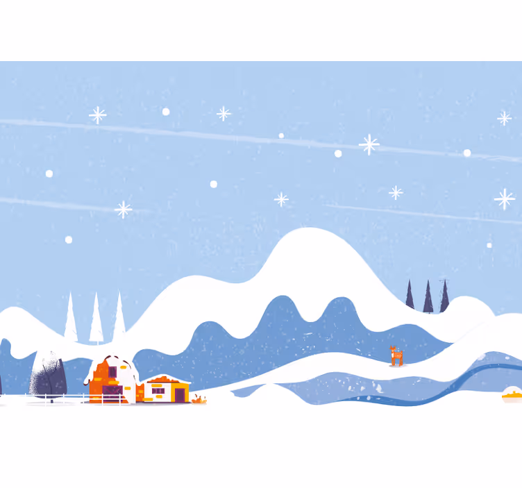 Mural de parede infantil montanha nevada desenhada - TenStickers