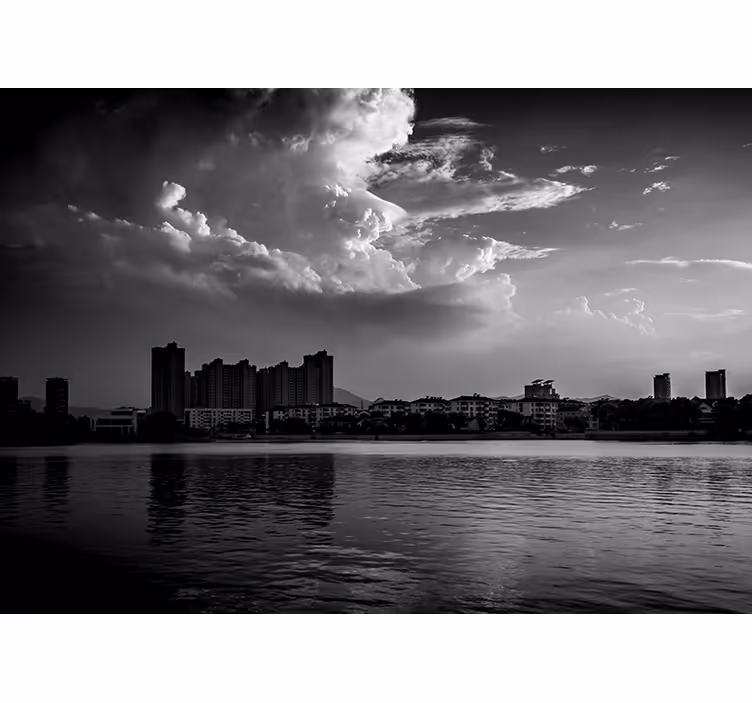 Fotomurais cidades e países horizonte de reflexão urbana - TenStickers