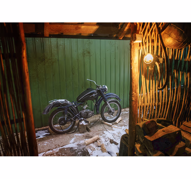 Mural de parede veículos cena clássica de motocicletas - TenStickers