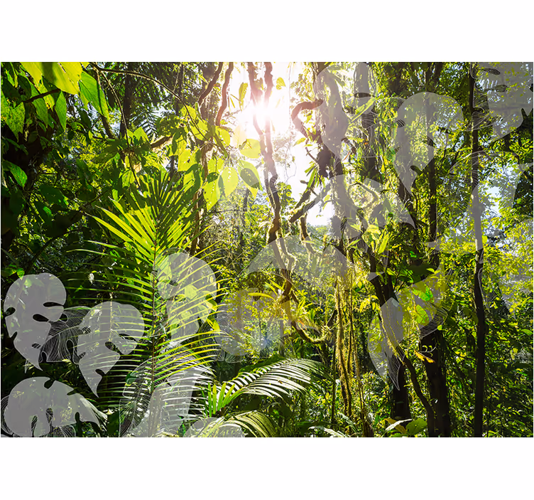 Mural de parede natureza retiro de vegetação exuberante - TenStickers