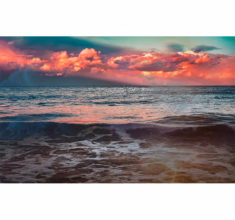 Mural de parede natureza serenidade do pôr do sol no oceano - TenStickers