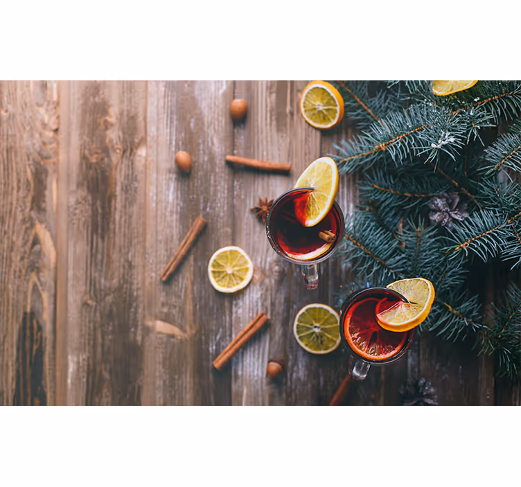 Fotomural para cozinha de vinho quente de natal - TenStickers
