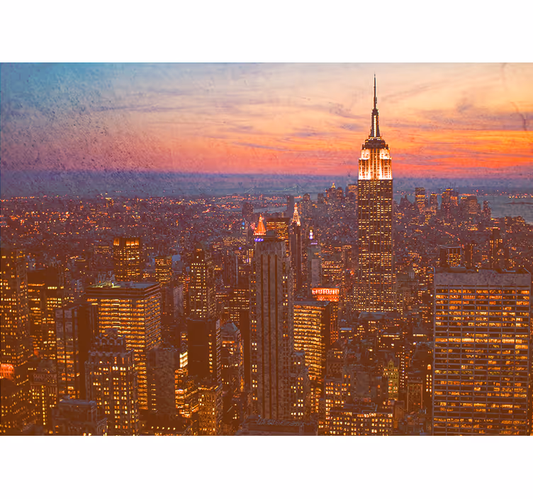 Fotomurais cidades e países pôr do sol no empire state - TenStickers