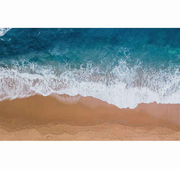 Murais de Parede 3D Praia com corredor de tronco de madeira - TenStickers