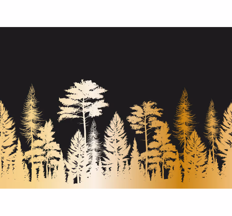 Mural de parede bosques silhuetas de árvores rústicas - TenStickers