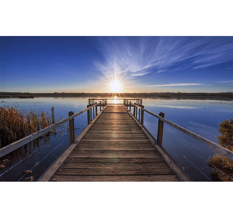 Fotomurais de paisagens píer do pôr do sol sereno - TenStickers
