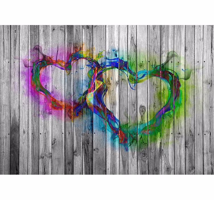Mural de parede amor formas de coração coloridas - TenStickers