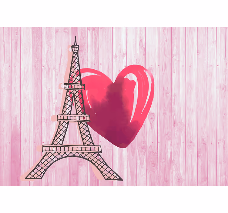Mural de parede amor torre eiffel coração - TenStickers