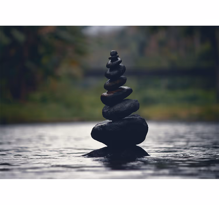 Objetos de relaxamento e fotomural de parede de escritór - TenStickers
