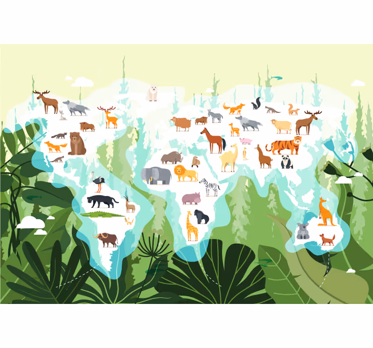 Mapa mundial nórdico para fotomural de mapa mundial infa - TenStickers