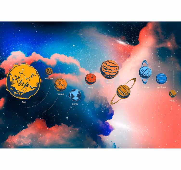 Mural de parede espaço exploração do sistema solar - TenStickers