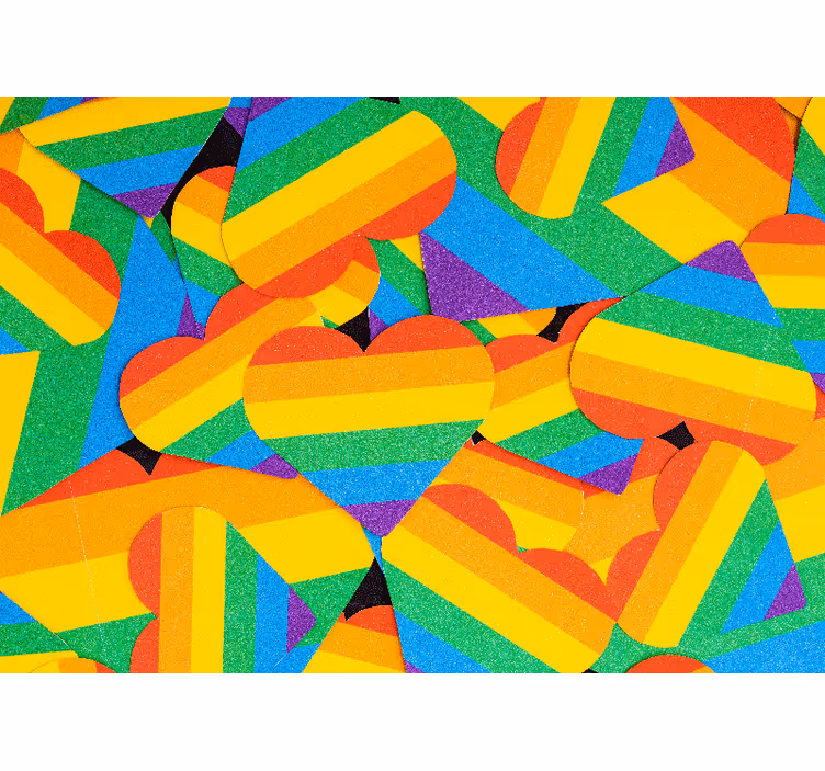 Mural de parede amor padrões de coração coloridos - TenStickers